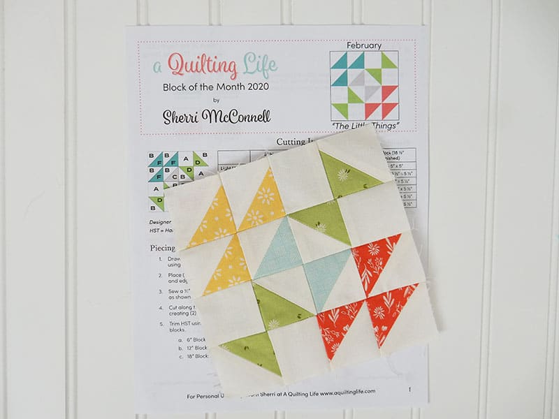 Quilting Life Block of the Month 2020 | February featured by Top US Quilting Blog, A Quilting Life: image of February block