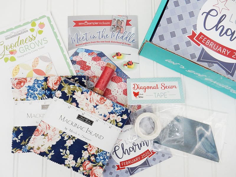 Saturday Seven 118 featured by Top US Quilting Blog, A Quilting Life: image of February Sew Sampler box