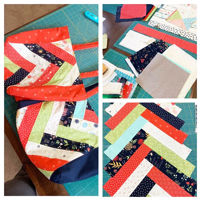 Scraps Along February featured by Top US Quilting Blog, A Quilting Life: image of Jelly Roll Strip bags