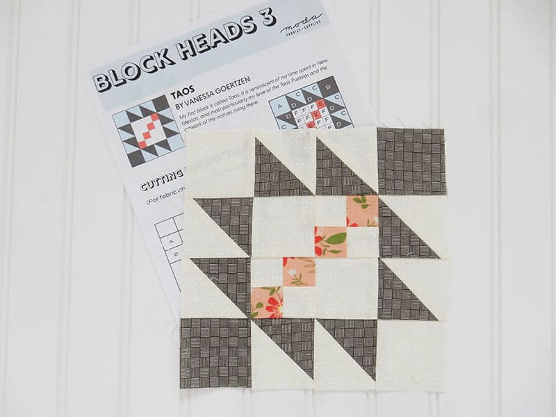 Block Heads 3 Block 9 featured by Top US Quilting Blog, A Quilting Life: image of Block Heads 3 block 9