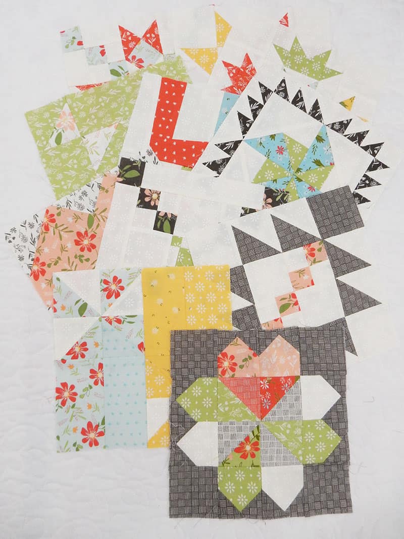 Moda Block Heads 3 Block 11 featured by Top US Quilting Blog, A Quilting Life: image of blocks 1-11