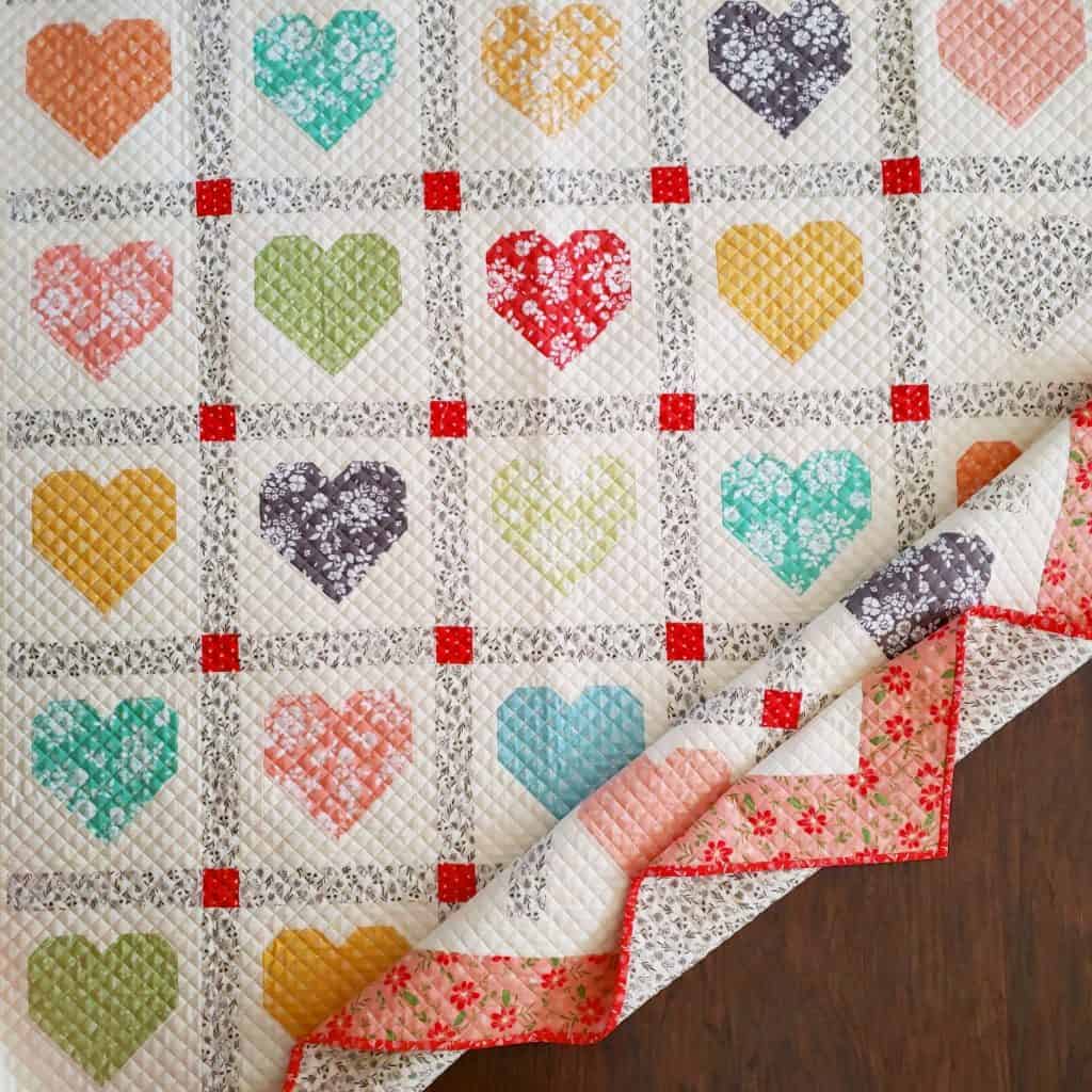 Lovely Heart Quilt featured by Top US Quilting Blog A Quilting Life: image of Lovely Heart Quilt