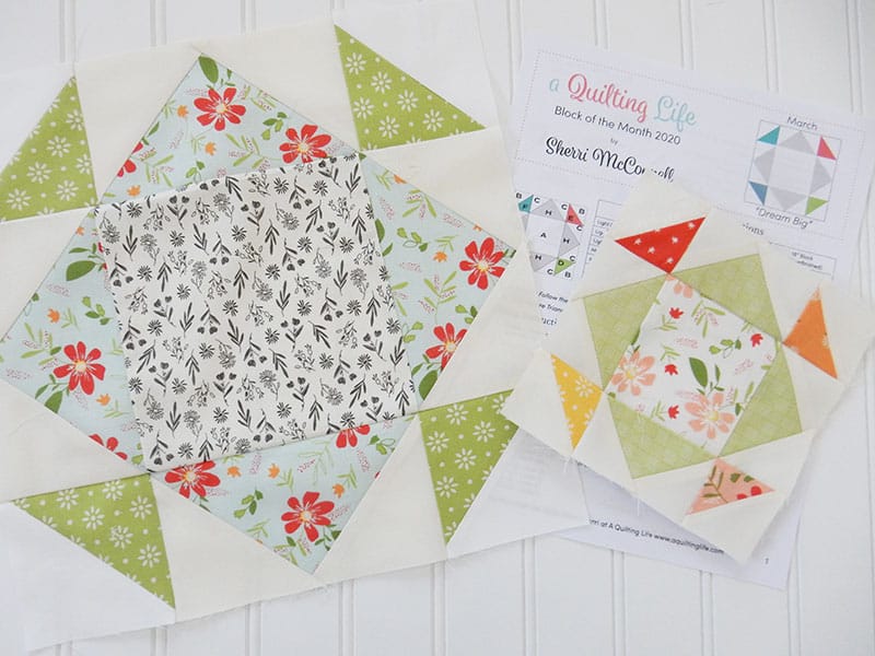 A Quilting Life Block of the Month 2020 | March featured by Top US Quilting Blog, A Quilting Life: image of March blocks