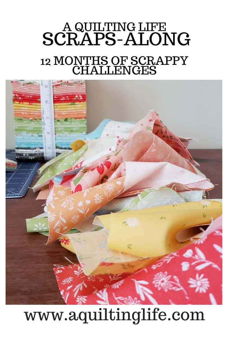 Scraps Along March Challenge & February Winner featured by Top US Quilting Blog, A Quilting Life: image of Scraps Along Challenge Logo