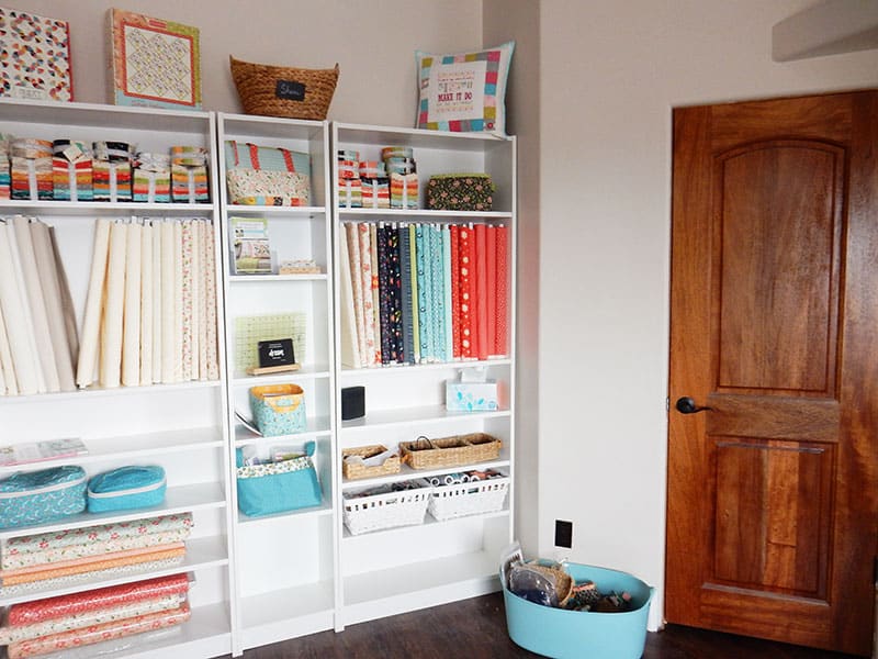 Sewing Room Update featured by Top US Quilting Blog, A Quilting Life: image of IKEA Billy Bookcases