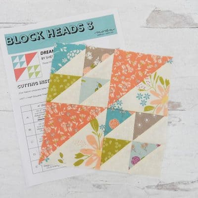 Moda Block Heads 3 block 16 featured by Top US Quilting Blog, A Quilting Life: image of block 16
