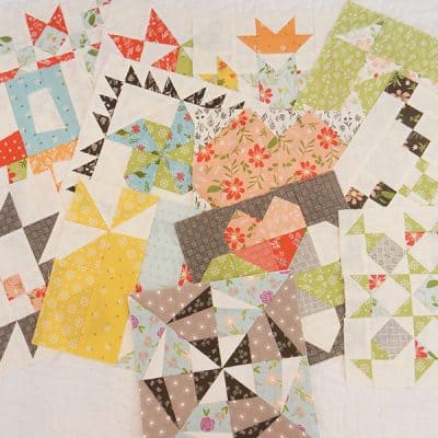 Moda Block Heads 3 Block 13 featured by Top US Quilting Blog, A Quilting Life: image of blocks 1-13