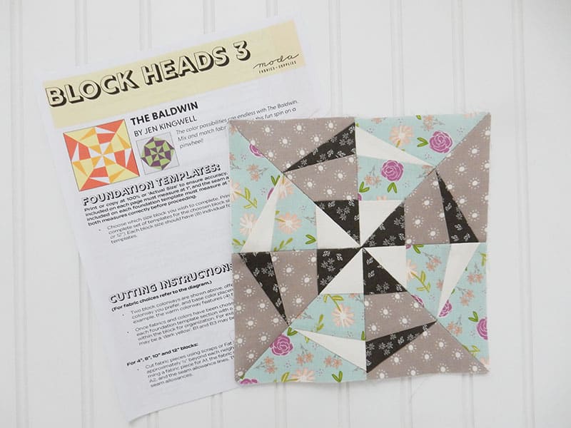 Moda Block Heads 3 Block 13 featured by Top US Quilting Blog, A Quilting Life: image of block 13