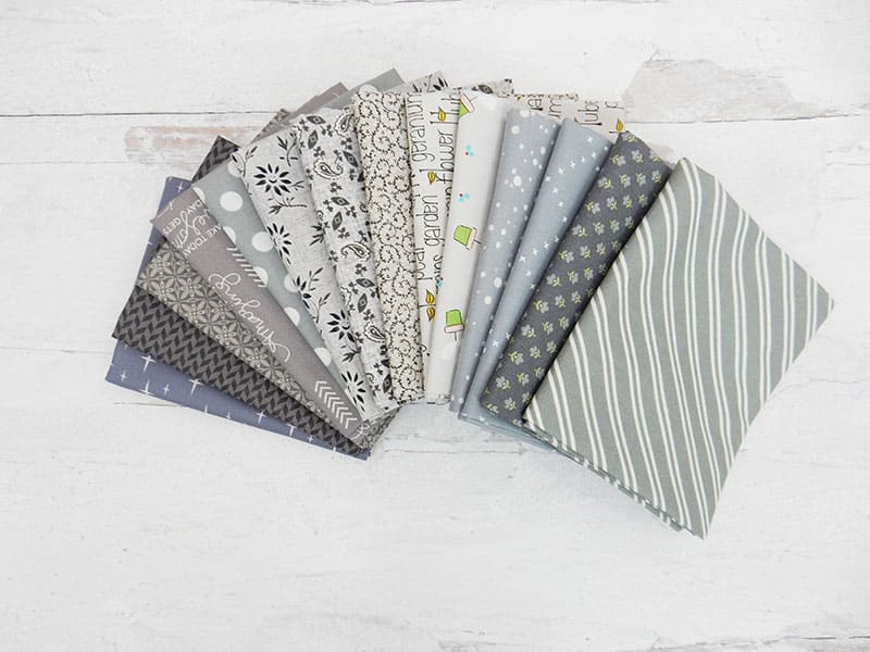 Sew Colorful Gray Bundle featured by Top US Quilting Blog, A Quilting Life: image of gray fabrics