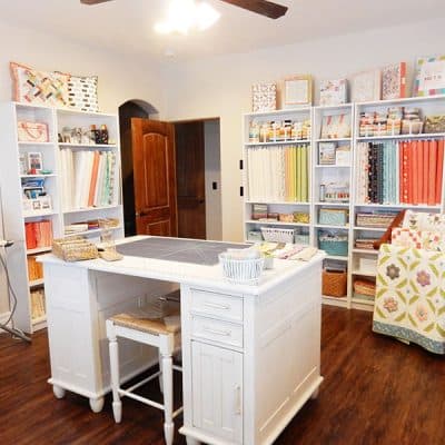 Sewing Room Tour featured by Top US Quiltiing Blog A Quilting Life: image of sewing room