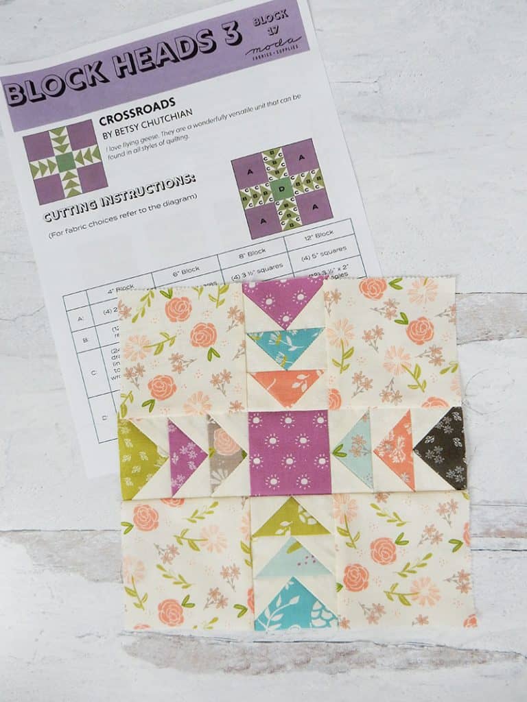 Block Heads 3 Block 17 featured by Top US Quilting Blog, A Quilting Life: image of block 17