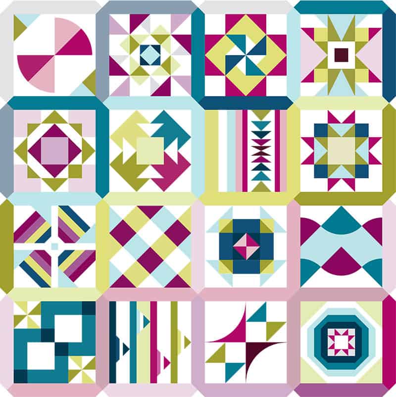 Summer Sampler 2020 featured by Top US Quilting Blog, A Quilting Life: image of Summer Sampler 2020 Quilt