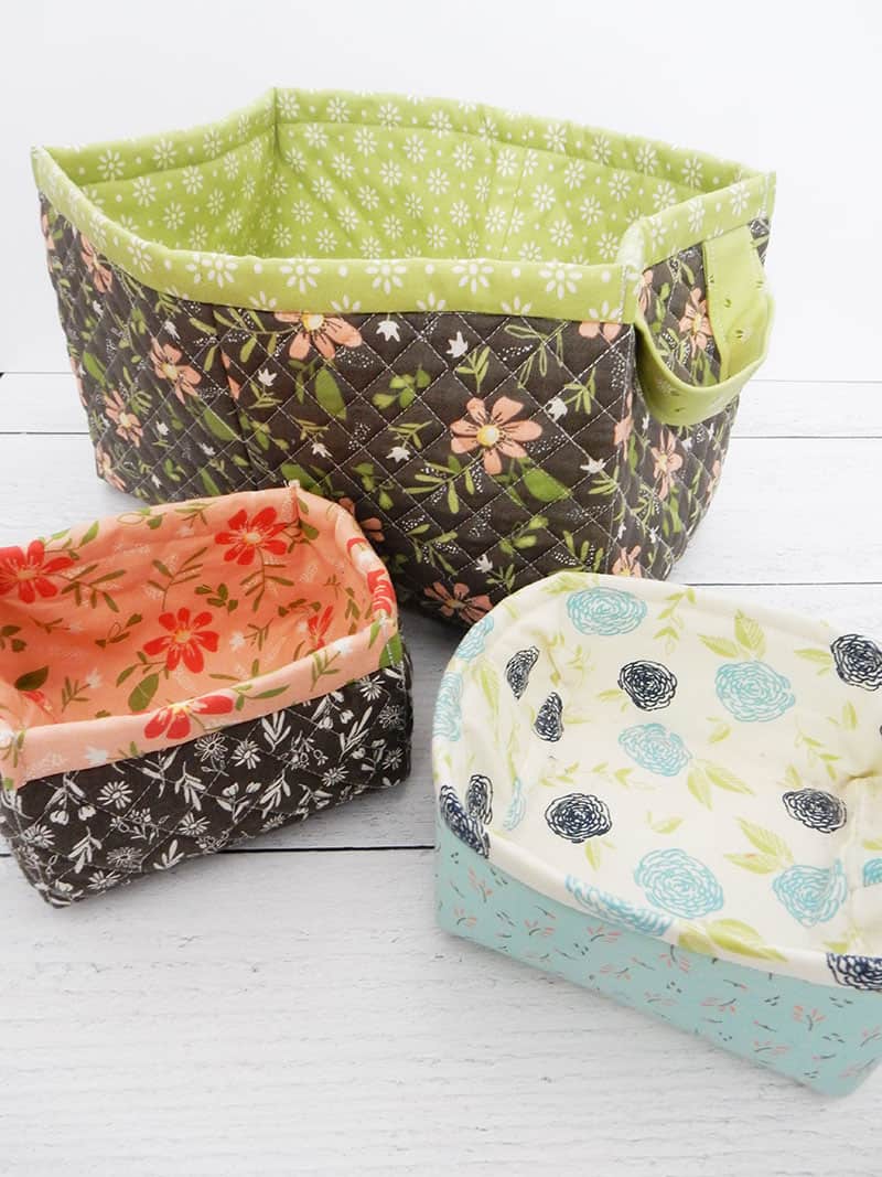 Quick Quilting & Sewing Projects featured by Top US Quilting Blog, A Quilting Life: image of fabric baskets