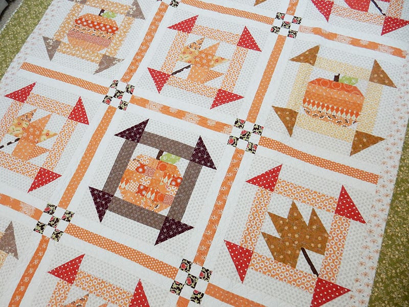 Moda Block Heads 3 block 19 featured by Top US Quilting Blog, A Quilting Life: image of fall quilt