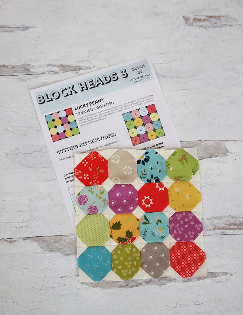 Moda Block Heads 3 Block 23 featured by Top US Quilting Blog, A Quilting Life
