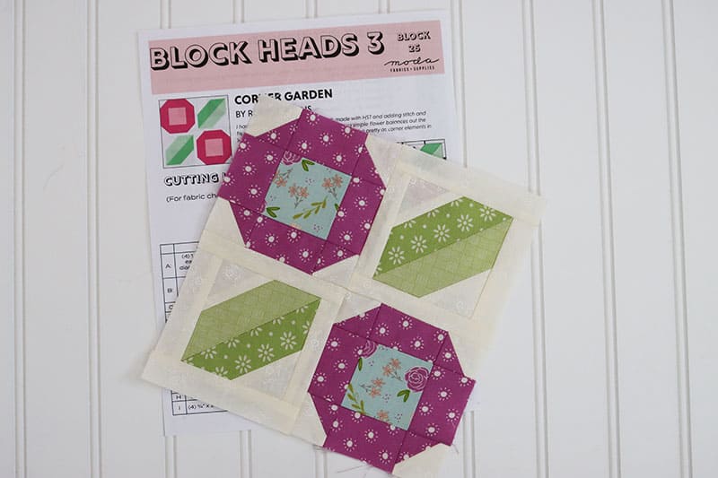 Moda Block Heads 3 Block 25 featured by Top US Quilting Blog, A Quilting Life: image of Block Heads 3 block 25.
