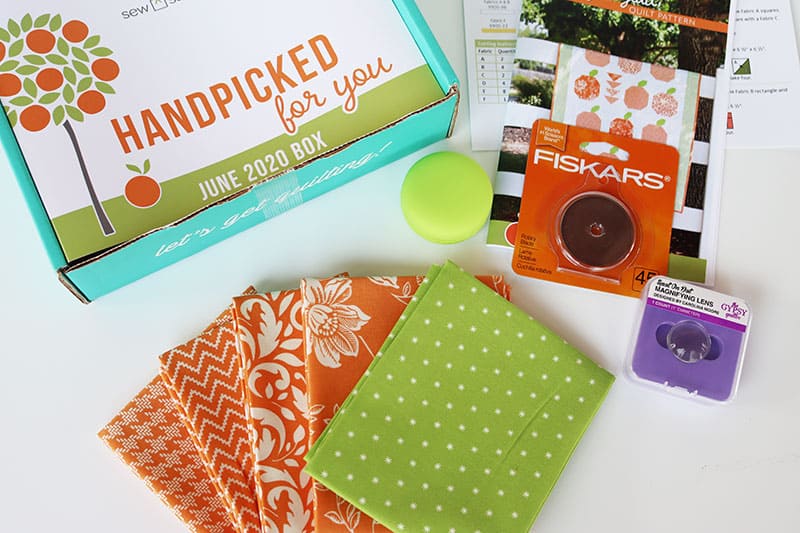 Sew Sampler June Box featured by Top US Quilting Blog, A Quilting Life: image of Sew Sampler June box