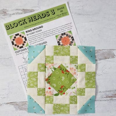 Moda Block Heads 3 Block 29 featured by Top US Quilting Blog, A Quilting Life