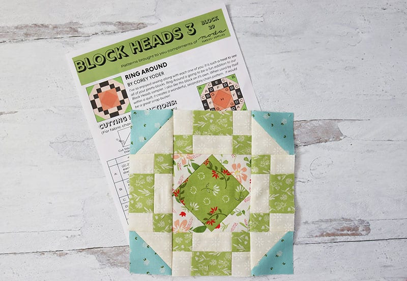 Moda Block Heads 3 Block 29 featured by Top US Quilting Blog, A Quilting Life