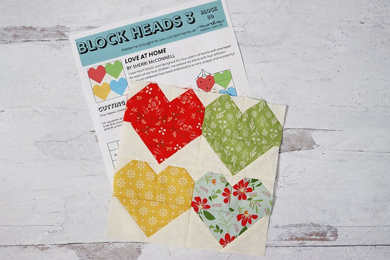 Moda Block Heads 3 Block 30 featured by Top US Quilting Blog, A Quilting Life: image of Block Heads 3 Block 30