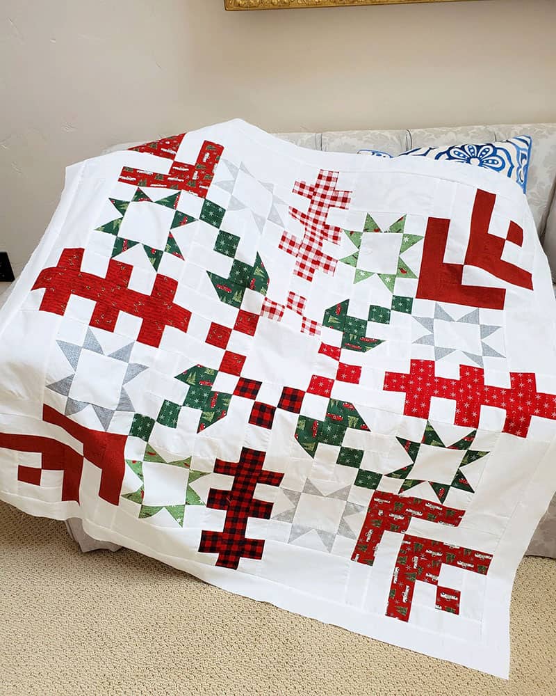 Jelly Snowflake Quilt Finishing featured by Top US Quilting Blog, A Quilting Life