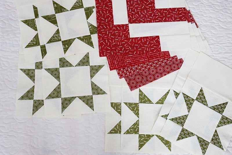 Jelly Snowflake Mystery Quilt Block 2 featured by Top US Quilt Blog, A Quilting Life. Image of Jelly Snowflake blocks