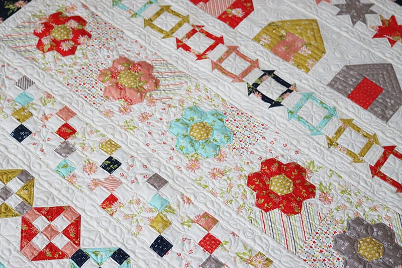Beach House Row Quilt featured by Top US Quilting Blog, A Quilting Life: image of Beach House Row quilt