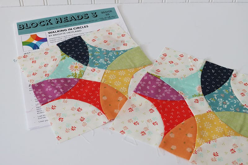 Moda Block Heads 3 Block 33 + Curved Piecing Tutorial featured by Top US Quilting Blog, A Quilting Life