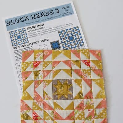 Moda Block Heads 3 Block 34 featured by Top US Quilting Blog, A Quilting Life