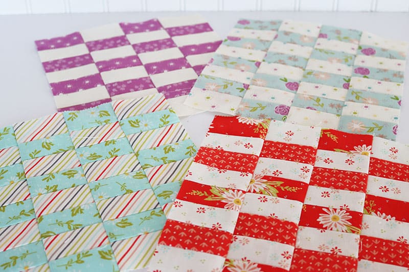 Scrappy Honeybun Quilt Block Tutorial featured by Top US Quilting Blog, A Quilting Life
