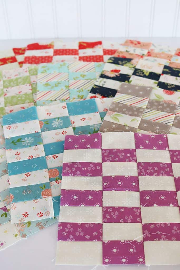 Scrappy Honeybun Quilt Block featured by Top US Quilting Blog, A Quilting Life