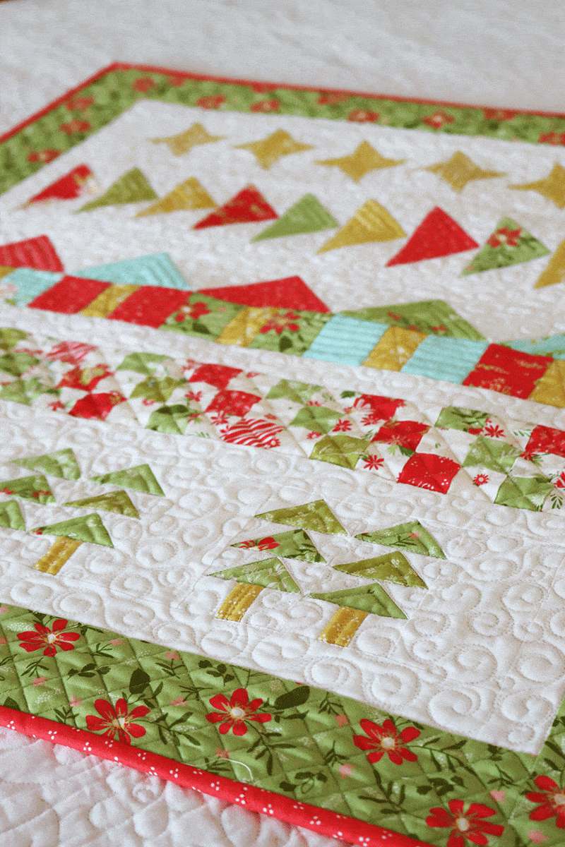 Home for Christmas Quilt Wall Hanging featured by Top US Quilting Blog, A Quilting Life: image of Christmas Quilt Wall Hanging