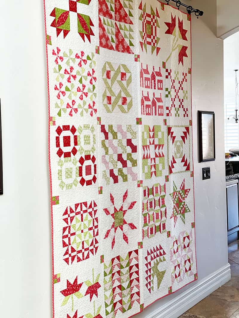 Saturday Seven 158 Inspiration for Quilters featured by Top US Quilting Blog, A Quilting Life: image of Christmas Sampler Quilt