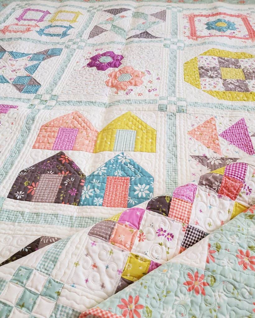 Summer Fun Block of the Month Quilt Featured by Top US Quilting Blog, A Quilting Life