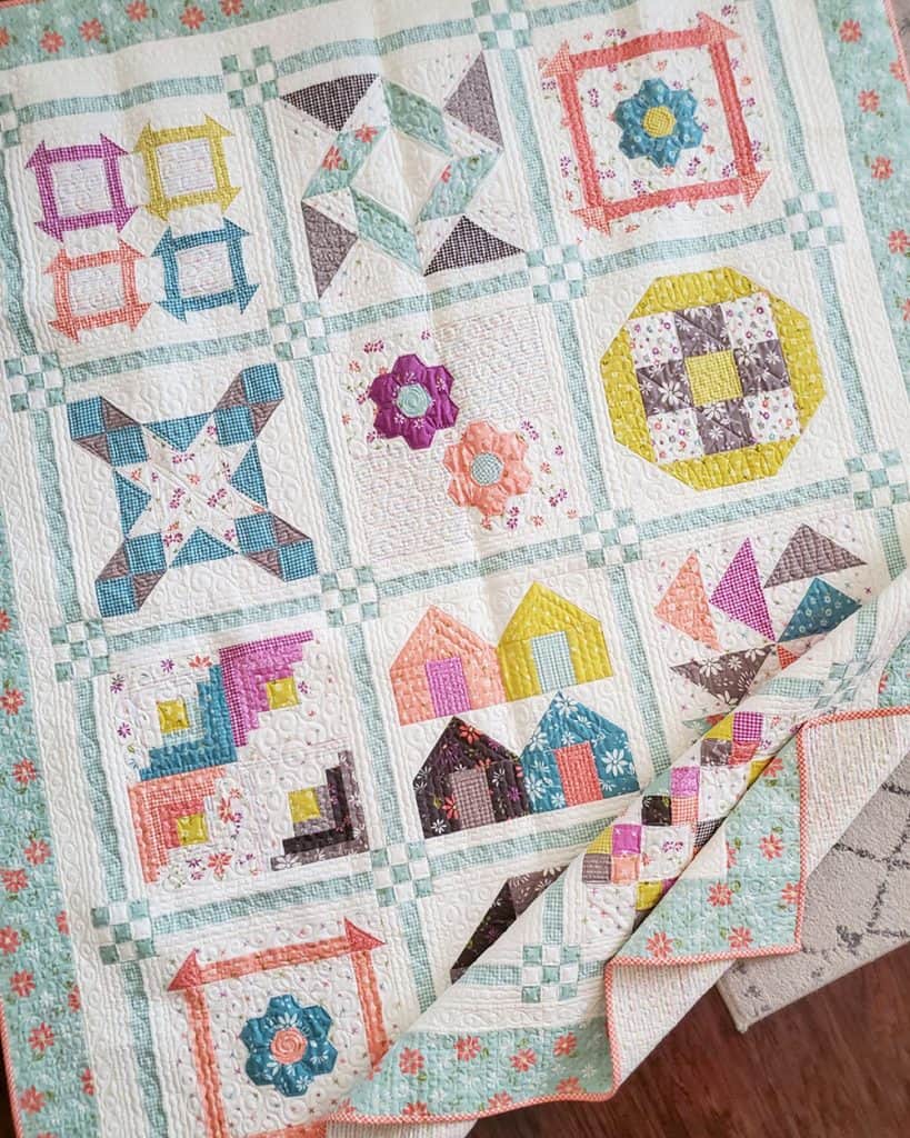 Summer Fun Block of the Month Quilt featured by Top US Quilt Blog, A Quiltlng Life