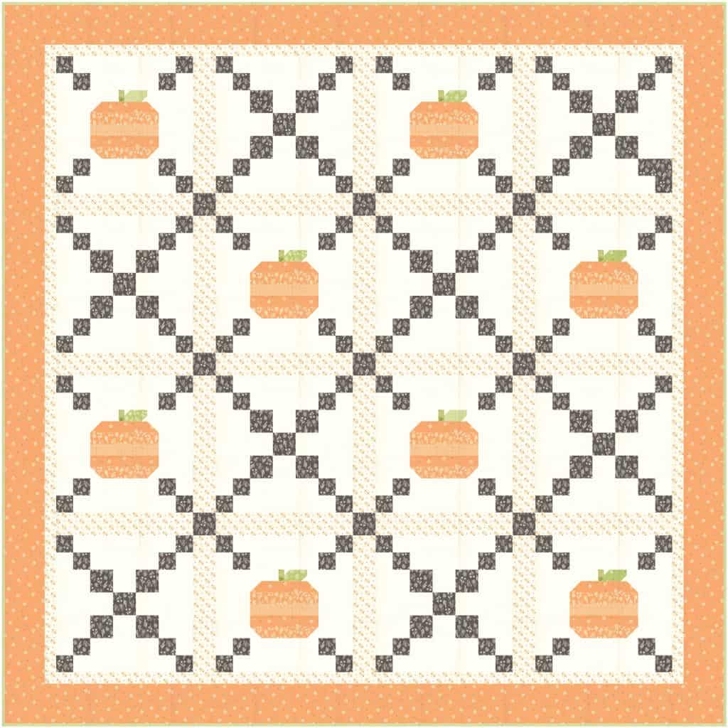 Pumpkin Patch Quilt Pattern featured by Top US Quilt Blog, A Quilting Life