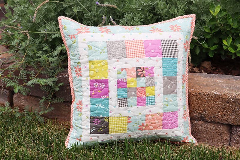 Scrappy Patchwork Pillow Tutorial + Video featured by Top US Quilting Blog, A Quilting Life