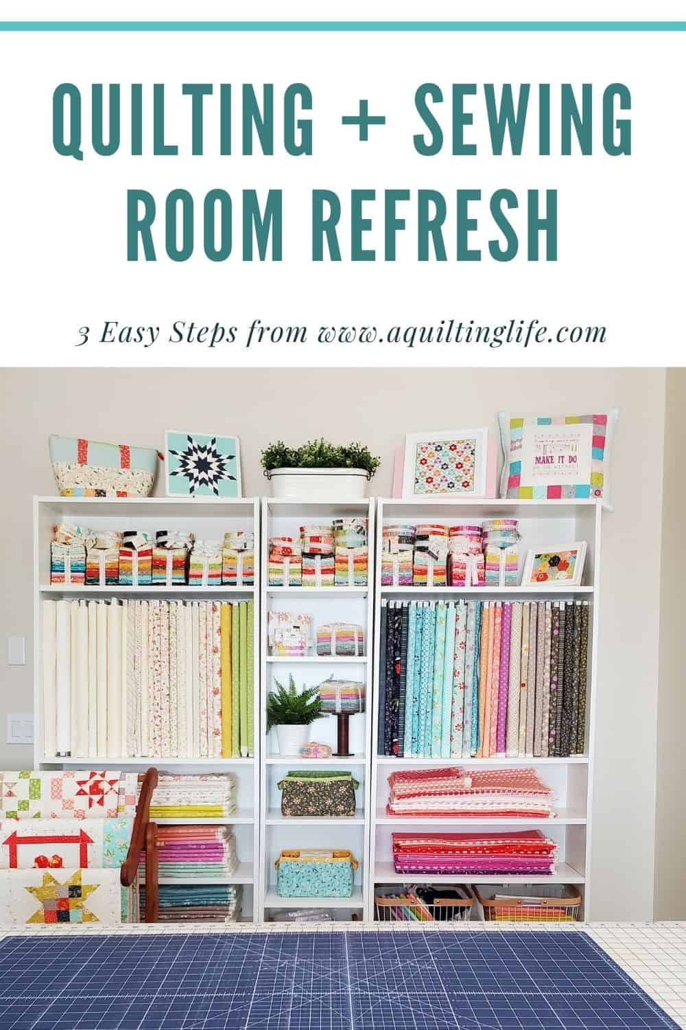 Quilting and Sewing Room Refresh: 3 Easy Steps featured by Top US Quilt Blog, A Quilting Life