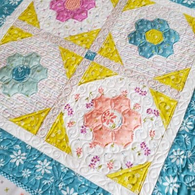Bouquet Grandmother's Flower Garden Quilt in Two Sizes featured by Top US Quilt Blog, A Quilting Life