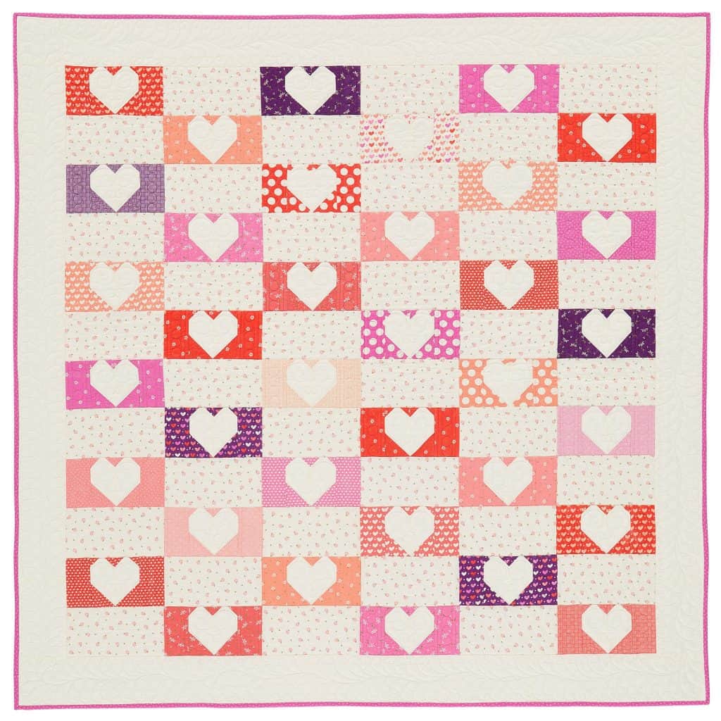 Love Letters Heart Quilt featured by Top US Quilting Blog, A Quilting Life