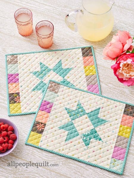 Simple Star Block Place Mats featured by Top US Quilt Blog, A Quilting Life
