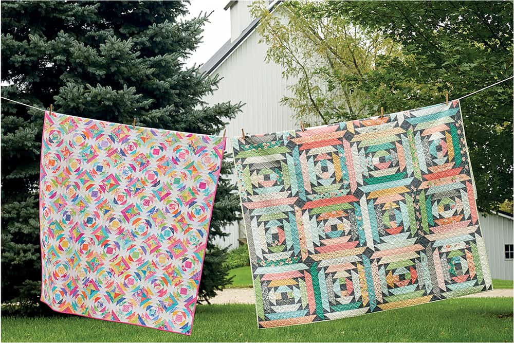 A Quilting Life Podcast Episode 50 Show Notes featured by Top US Quilt Blog, A Quilting Life. Image of log cabin quilts.