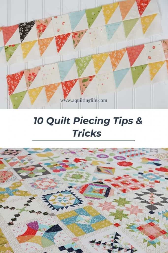 10 Quilt Piecing Tips & Tricks to Improve Piecing Accuracy featured by Top US Quilt Blog, A Quilting Life