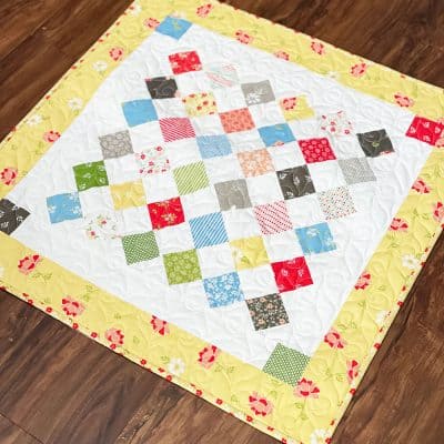 Quilted Candy Table Topper featured by Top US Quilt Blog, A Quilting Life