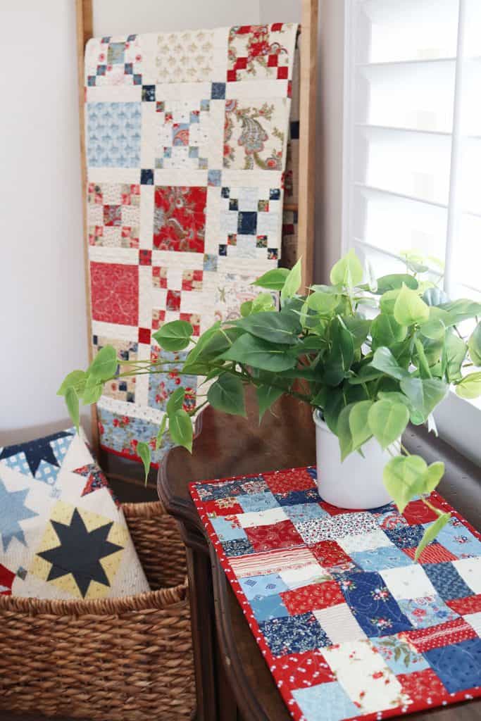 Red, White and Blue Decor featured by Top US Quilt Blog, A Quilting Life