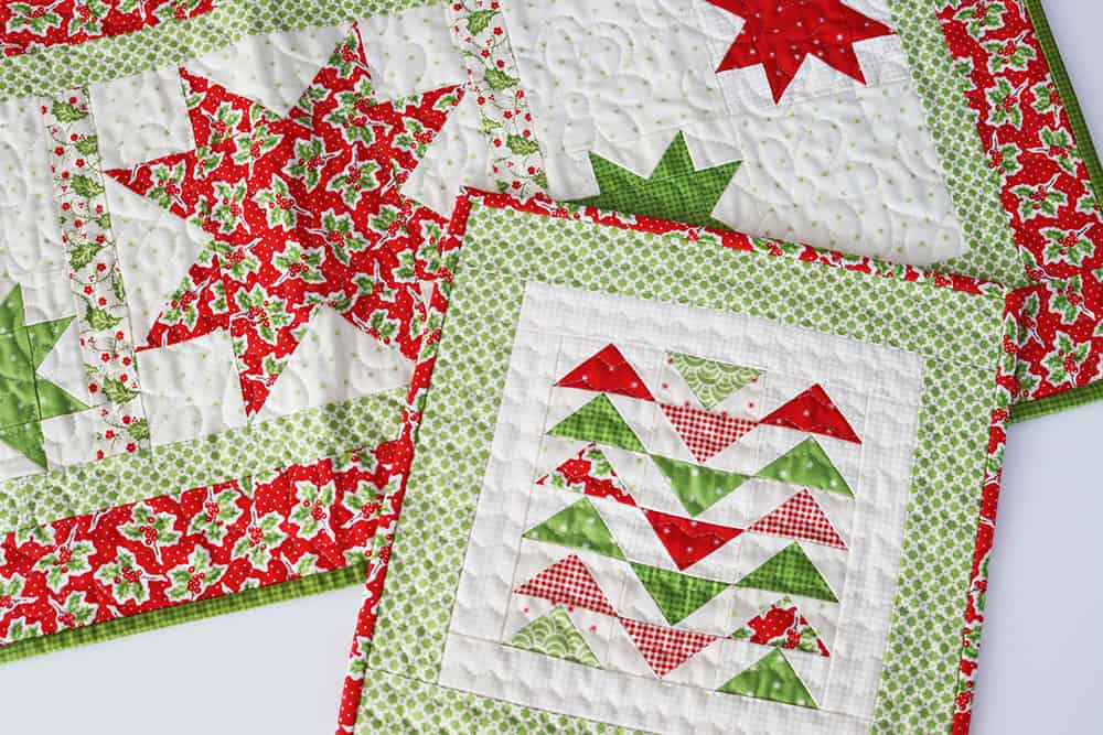 Christmas Tree Mug Rug + Pillow - A Quilting Life