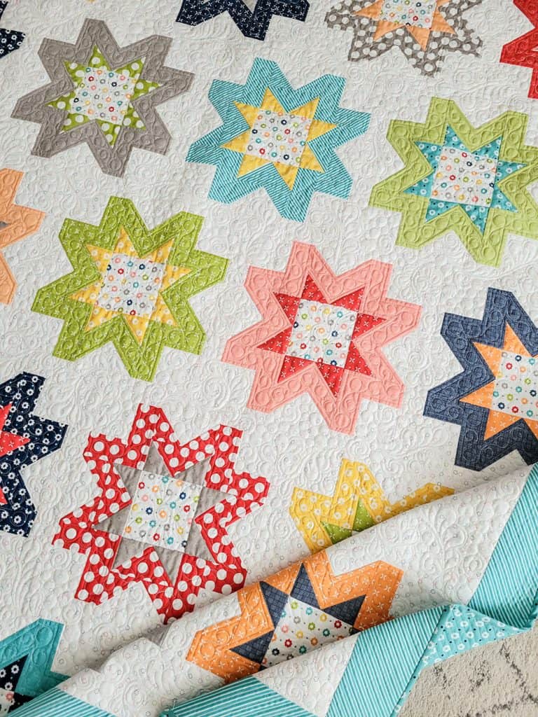Fresh Flowers Fat Quarter Quilt featured by Top US Quilt Blog, A Quilting Life