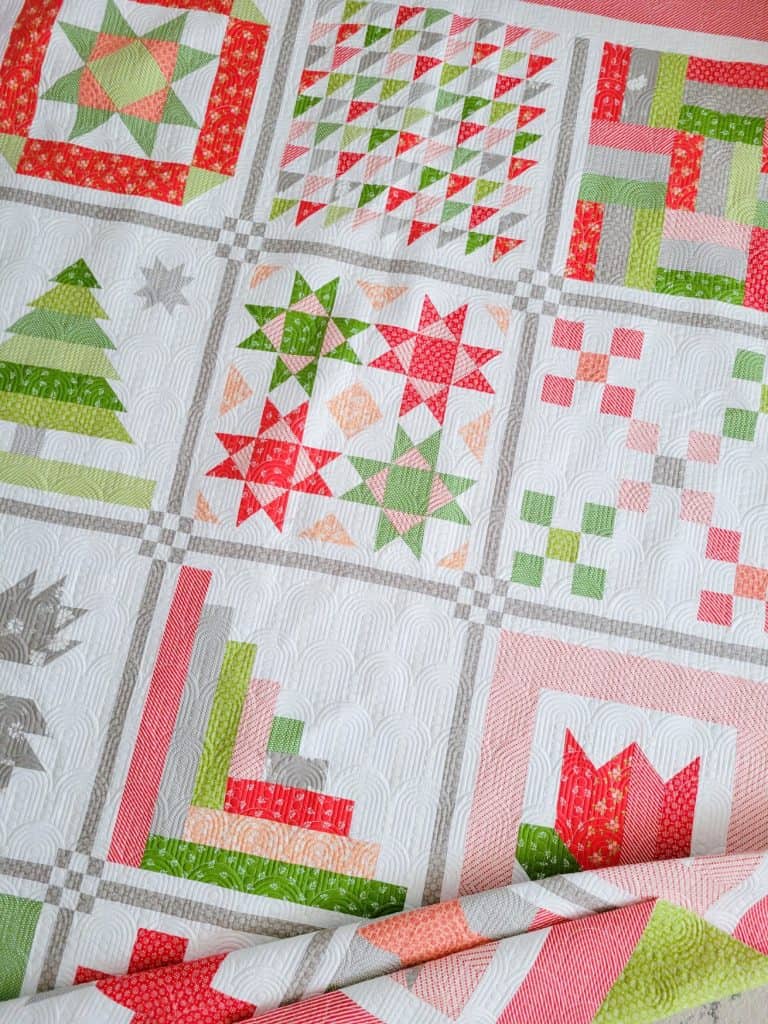 Home for the Holidays Sampler Quilt featured by Top US Quilt Blog, A Quilting Life