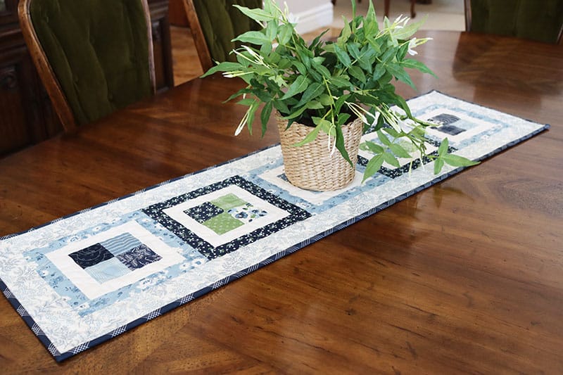 Scrappy 4-Patch Table Runner featured by Top US Quilt Blog, A Quilting Life