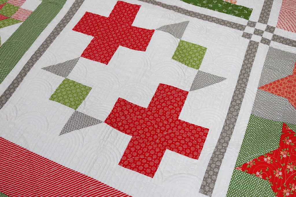 Home for the Holidays Sampler Block 3 featured by Top US Quilt Blog, A Quilting Life